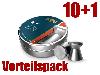 Vorteilspack 10+1 Flachkopf Diabolos H&N Sport Kaliber 4,5 mm 0,53 g 8.18 gr glatt 11 x 500 Stück